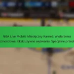 NBA Live Mobile Miesięczny Karnet: Wydarzenia społecznościowe, Ekskluzywne wyzwania, Specjalne przedmioty