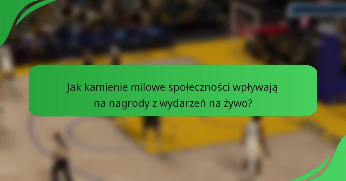 Jak kamienie milowe społeczności wpływają na nagrody z wydarzeń na żywo?