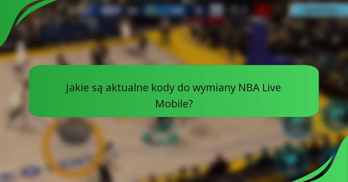 Jakie są aktualne kody do wymiany NBA Live Mobile?