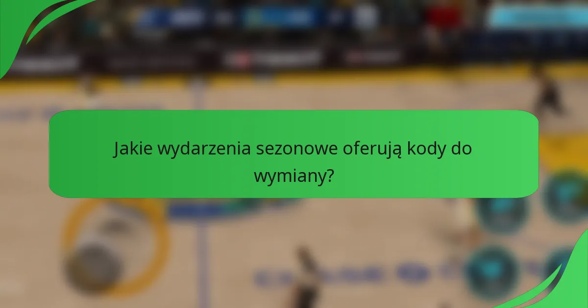 Jakie wydarzenia sezonowe oferują kody do wymiany?