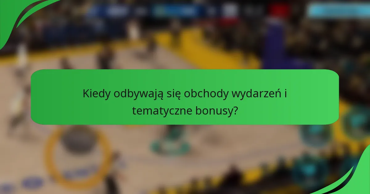 Kiedy odbywają się obchody wydarzeń i tematyczne bonusy?